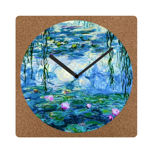 출시특가]고화질 메탈 포토 시계 천연코르크 세계 명화 벽시계 ☆사각 대형☆