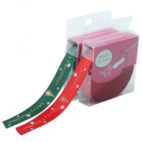 (라라뷰 롤리본) 크리스마스 리본 골직 2색 10yd 15mm