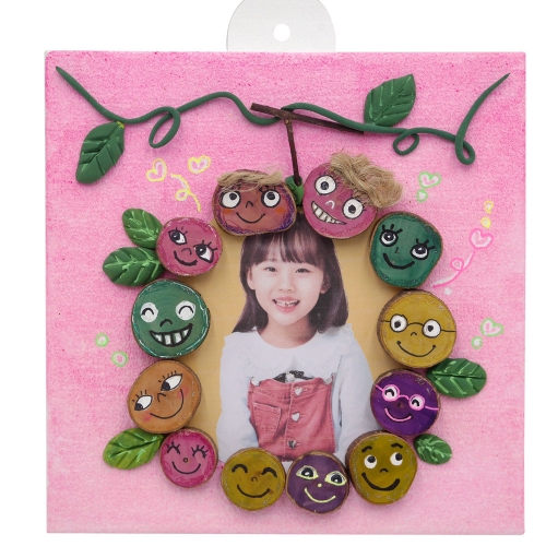 나무 조각 종이 액자 꾸미기