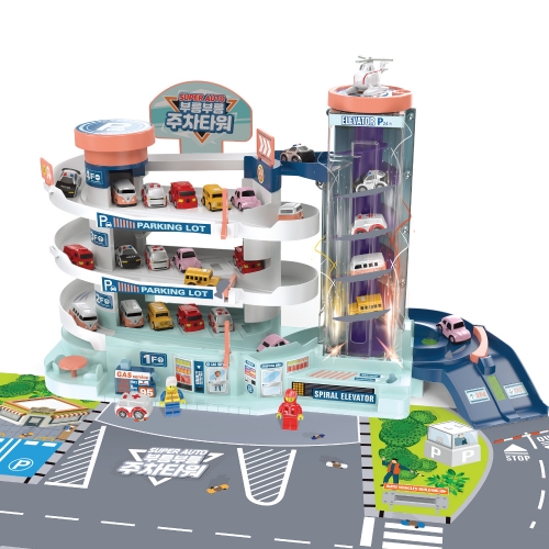 레츠토이 부릉부릉 다이노타워 슈퍼오토 주차타워 미니카 자동차장난감 놀이세트