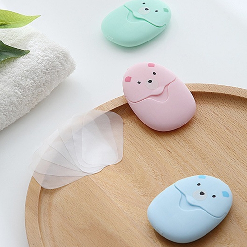 나성 휴대용 곰돌이 종이비누