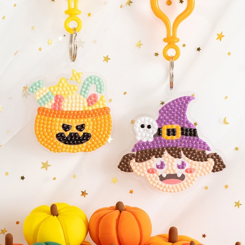 219 어린이 보석십자수 할로윈 키링