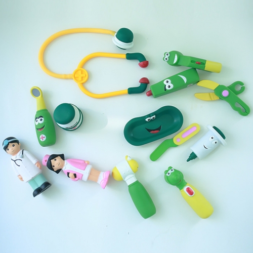 (퍼니소피) 롤플레이 소프트 캐릭터 그린병원놀이세트 13pcs