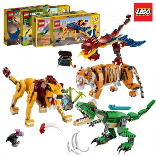 레고 크리에이터 3in1 무서운동물세트 31129, 31112, 31102, 31058