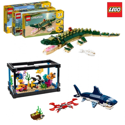 레고 크리에이터 3in1 신기한 해양동물세트 31122, 31121, 31088 (설명서코팅)