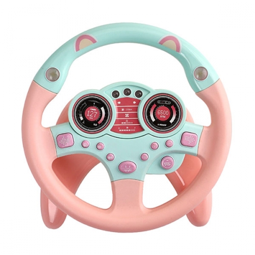 자동차 운전대 교통 놀이 핑크
