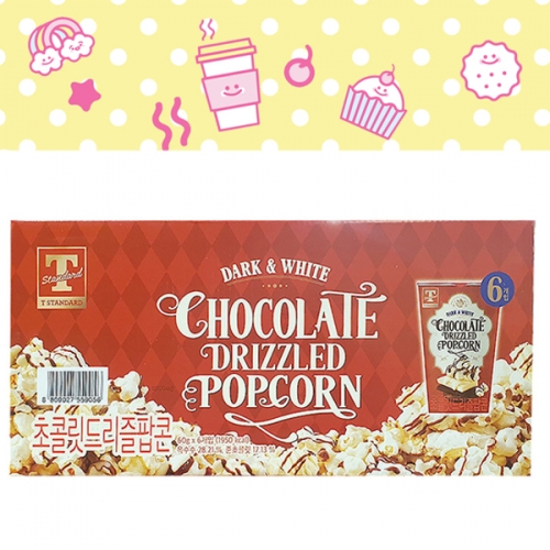 T STANDARD 초콜릿 드리즐 팝콘 60g x 6입