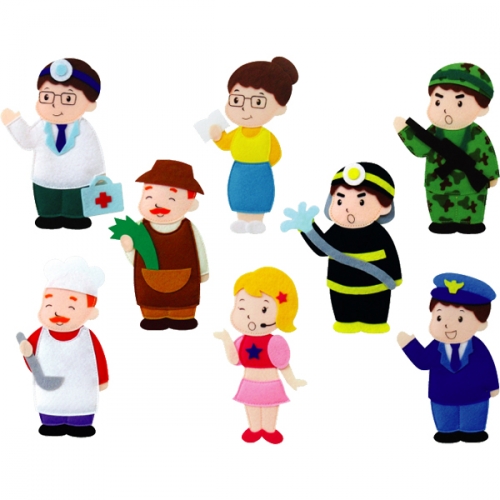 펠트 찍찍이 교육자료 직업8종 A세트