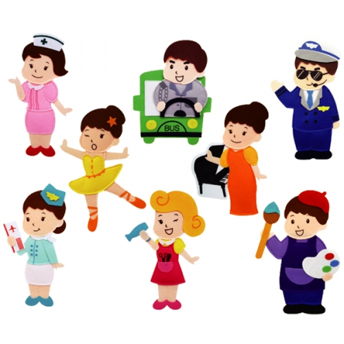 펠트 찍찍이 교육자료 직업8종 C세트