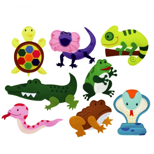 펠트 찍찍이 교육자료 파충류 와 양서류 8종