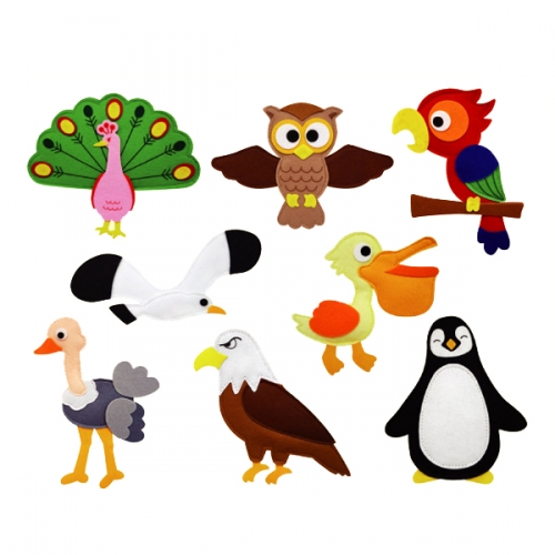 펠트 찍찍이 교육자료 조류 8종