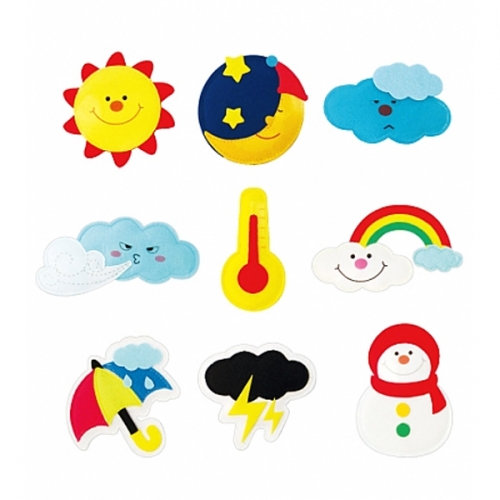 펠트 찍찍이 교육자료 날씨모형 9종