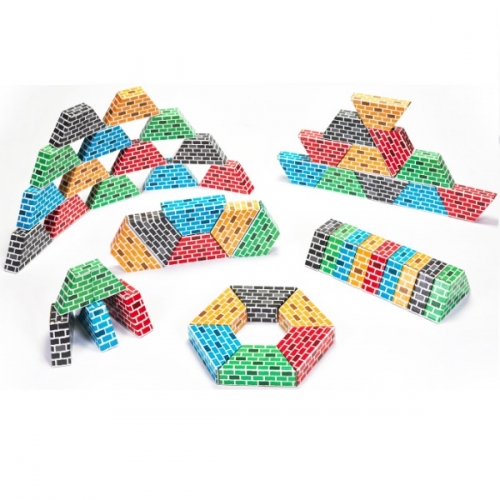 종이벽돌블록(사다리꼴50개)(반품시박스교체비추가)