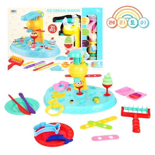 레인보우리퍼블릭 아이스크림 메이커 도우 놀이 세트 21pcs