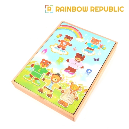 레인보우리퍼블릭 곰돌이 옷 입히기 자석판
