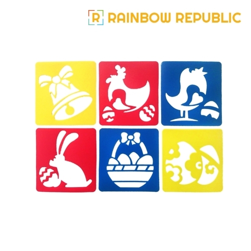 레인보우리퍼블릭 소형 스텐실판 6종 세트 (부활절)