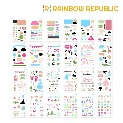 레인보우리퍼블릭 스텐실 판 24종 세트