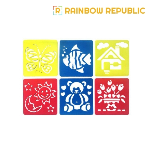 레인보우리퍼블릭 소형 스텐실판 6종 세트 (자연3)