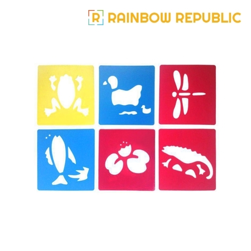 레인보우리퍼블릭 소형 스텐실판 6종 세트 (자연2)
