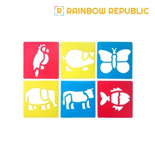 레인보우리퍼블릭 소형 스텐실판 6종 세트 (자연1)