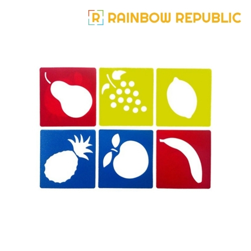 레인보우리퍼블릭 소형 스텐실판 6종 세트 (과일)