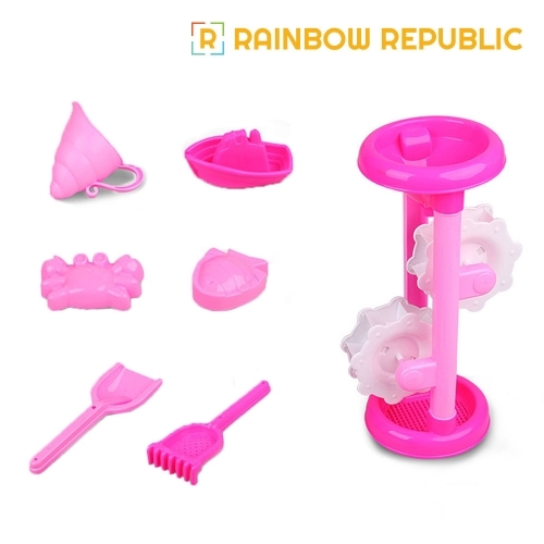 레인보우리퍼블릭 2단 물레방아 모래놀이(핑크)