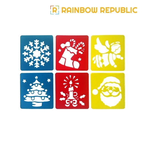 레인보우리퍼블릭 소형 스텐실판 6종 세트(크리스마스)