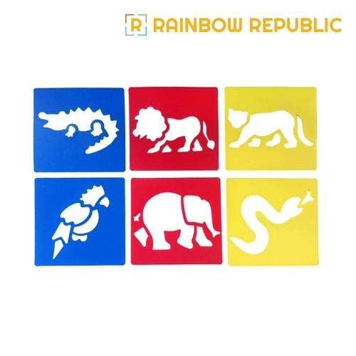 레인보우리퍼블릭 소형 스텐실판 6종 세트(밀림)