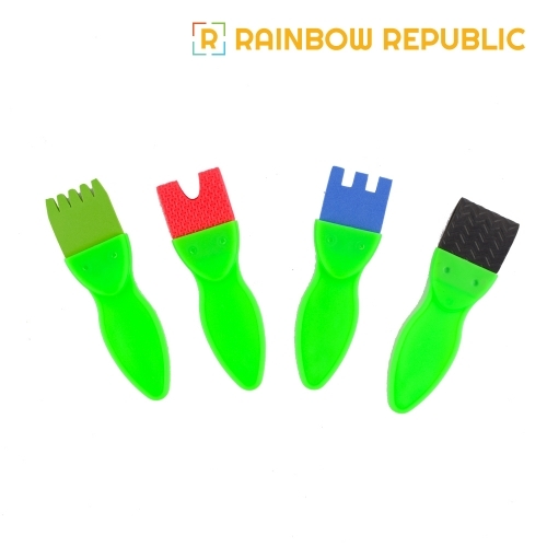 레인보우리퍼블릭 모양 브러쉬 4종 세트