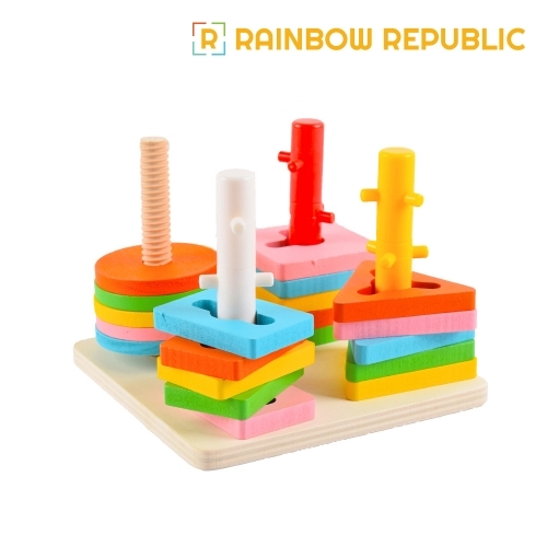 레인보우리퍼블릭 모양 블럭 쌓기(사각)