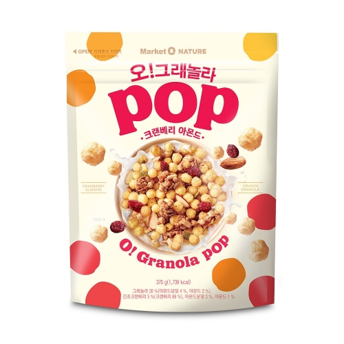 오 그래놀라 팝 크랜베리 아몬드 370g