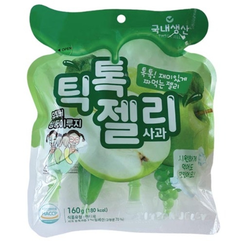 쌍둥이 루지 틱톡 젤리 사과 (40g x 4개입) 160g