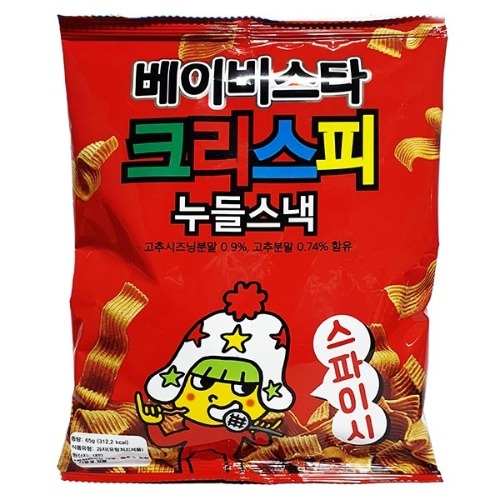 베이비스타 크리스피 누들스낵 스파이시 라면 과자 65g