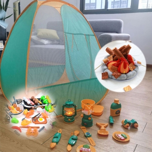 [캠핑놀이 풀세트] 캠핑 용품 텐트&모닥불 불멍 놀이&바비큐놀이세트 (와이어전구 추가 증정) 폴딩박스미포함