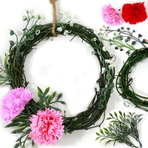 카네이션 리스 만들기(어버이날 중학교만들기)