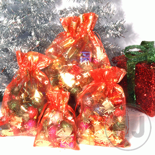 크리스마스 포장주머니/레드골든벨(11*14cm)