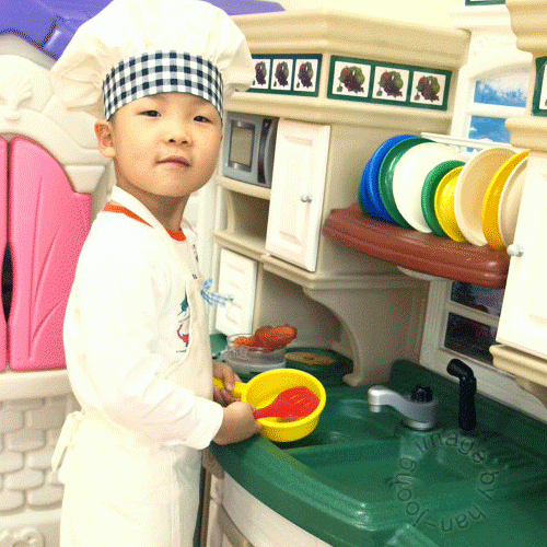 요리사모자와 앞치마 (분홍만)