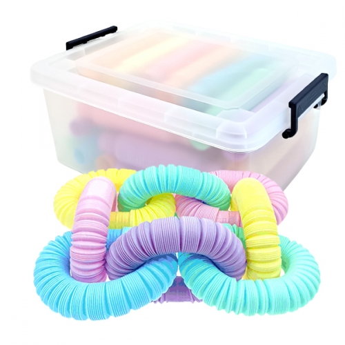 소프트 마카롱 팝튜브 구불이 튜브 블록 대형 파스텔 30p