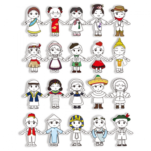 세계 여러나라 의상 스티커 놀이