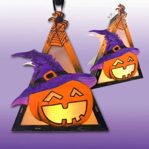[탑키드] 만들기 할로윈 호박 마녀 LED 투각 무드등