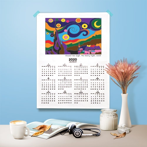 [두두엠] 패브릭 컬러링 달력 2026년(무지)