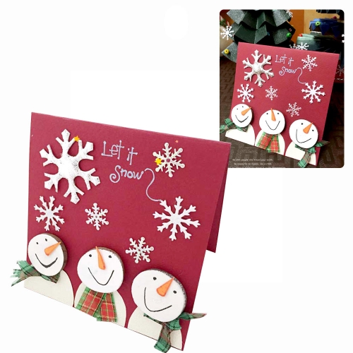 나무로 꾸미는 눈사람 카드 (10인용)