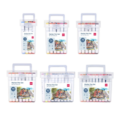 델리 트윈팁 삼각 삼각 마커 마카12색