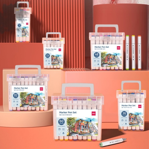 델리 트윈팁 삼각 삼각 마커 마카12색