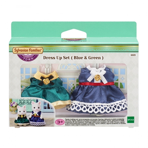 6021-타운 의상 블루&그린 드레스 (엄마용, 소녀용)