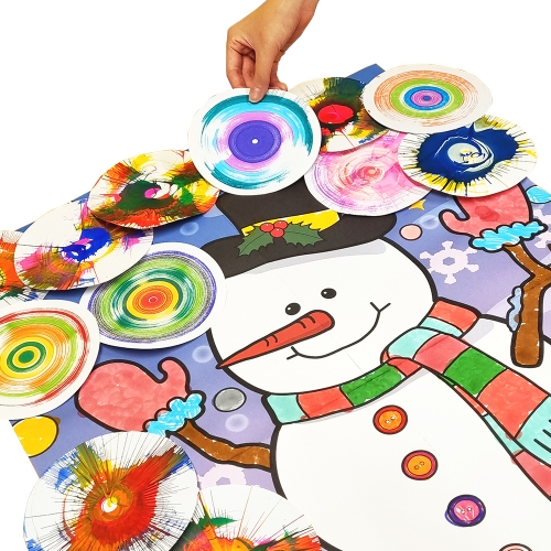 아티바바 모둠활동 칼라링 눈사람도안