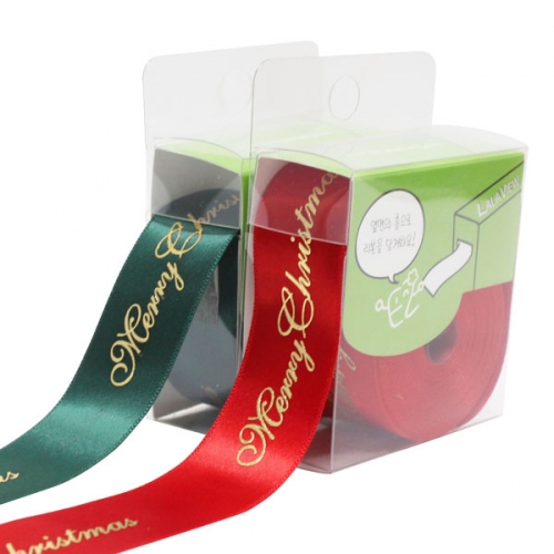 (라라뷰 롤리본) 크리스마스 공단금박 리본