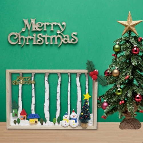 겨울 나무 숲 투명 액자