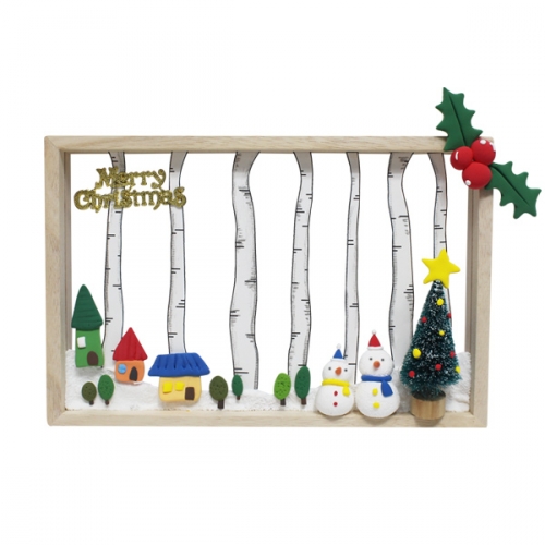 겨울 나무 숲 투명 액자