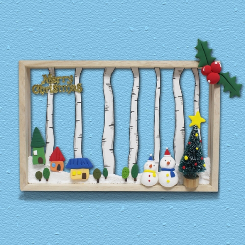 겨울 나무 숲 투명 액자